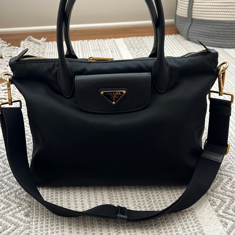 SOLD Prada Front Pocket Convertible zip tote